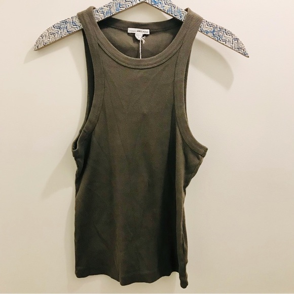 NWT James Perse Ribbed Knit Tank Top 1 platoon olive green cutaway small - Picture 2 of 10